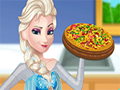 Pregnant Elsa Cooking Pizza